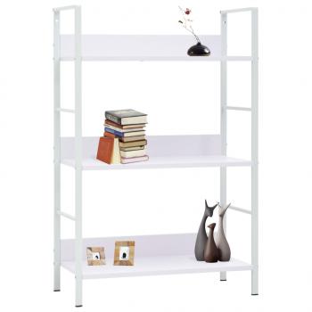 Bücherregal 3 Regalböden Weiß 60×27,6×90,5 cm Holzwerkstoff