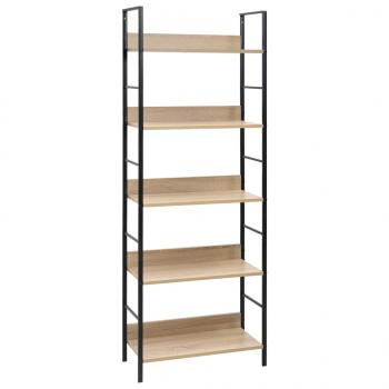 ARDEBO.de - Bücherregal 5 Regalböden Eiche 60x27,6x158,5 cm Holzwerkstoff