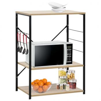 ARDEBO.de - Mikrowellenregal Schwarz Eiche 60×39,6×79,5 cm Holzwerkstoff