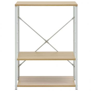 Mikrowellenregal Weiß Eiche 60×39,6×79,5 cm Holzwerkstoff