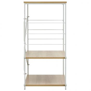 Mikrowellenregal Weiß Eiche 60×39,6×79,5 cm Holzwerkstoff