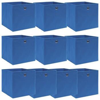 ARDEBO.de - Aufbewahrungsboxen 10 Stk. Blau 32x32x32 cm Stoff