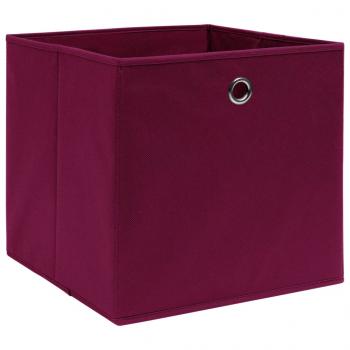 Aufbewahrungsboxen 4 Stk. Dunkelrot 32x32x32cm Stoff