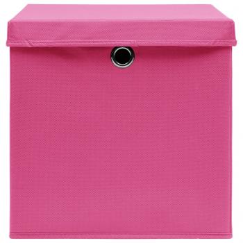 Aufbewahrungsboxen mit Deckeln 4 Stk. Rosa 32x32x32 cm Stoff