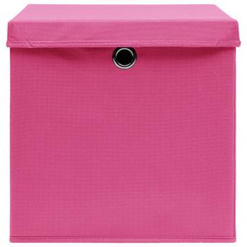 Aufbewahrungsboxen mit Deckeln 10 Stk. Rosa 32x32x32 cm Stoff