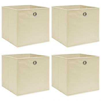 ARDEBO.de - Aufbewahrungsboxen 4 Stk. Creme 32x32x32 cm Stoff