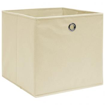 Aufbewahrungsboxen 4 Stk. Creme 32x32x32 cm Stoff