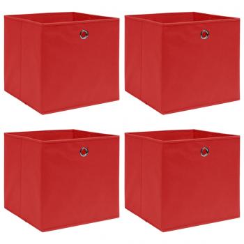 ARDEBO.de - Aufbewahrungsboxen 4 Stk. Rot 32x32x32 cm Stoff