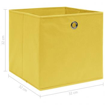 Aufbewahrungsboxen 10 Stk. Gelb 32x32x32 cm Stoff