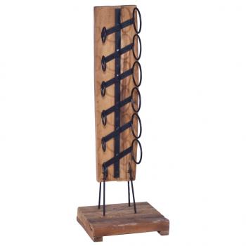 ARDEBO.de - Weinständer für 6 Flaschen 35x35x100 cm Massivholz Teak