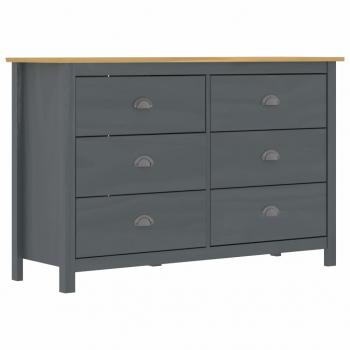 ARDEBO.de - Sideboard Hill Grau 125x40x80 cm Massivholz Kiefer