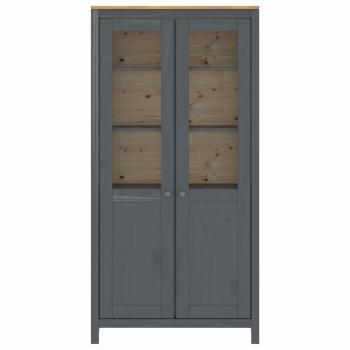 Highboard Hill Grau 85x37x170,5 cm Massivholz Kiefer