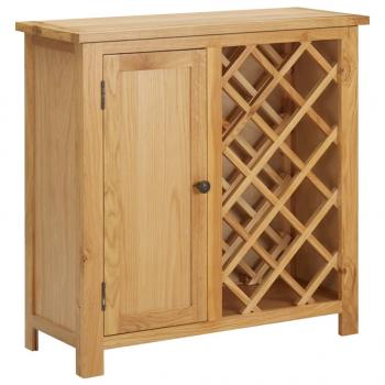 ARDEBO.de - Weinschrank für 11 Flaschen 80 x 32 x 80 cm  Eiche Massivholz