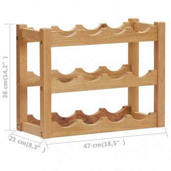 Weinregal für 12 Flaschen 47 x 21 x 36 cm Eiche Massivholz   