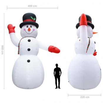 Aufblasbarer Schneemann mit LED zu Weihnachten IP44 600 cm XXL