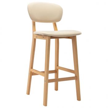 Barhocker 2 Stk. Creme Stoff