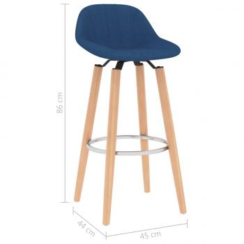 Barhocker 2 Stk. Blau Stoff