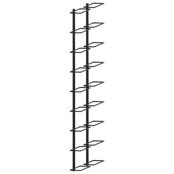 Wand-Weinregale für 18 Flaschen 2 Stk. Schwarz Eisen