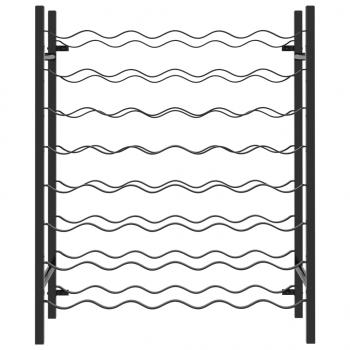 Weinregal für 48 Flaschen Schwarz Metall