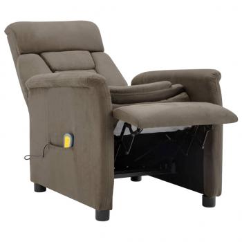 Massagesessel Taupe Wildleder-Optik