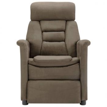 Massagesessel Taupe Wildleder-Optik