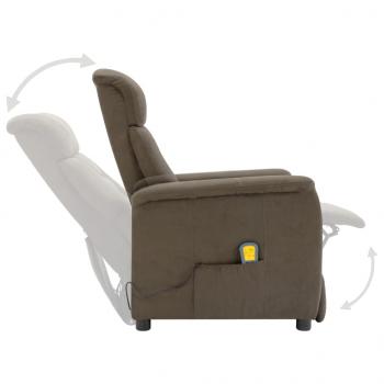 Massagesessel Taupe Wildleder-Optik