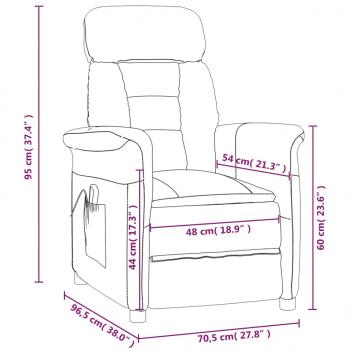 Massagesessel Hellgrau Wildleder-Optik