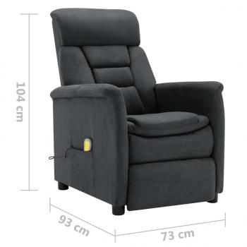 Massagesessel Dunkelgrau Wildleder-Optik