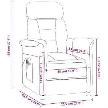 Massagesessel Creme Wildleder-Optik