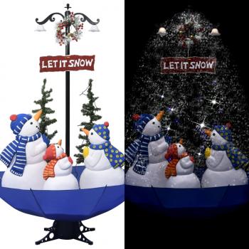 ARDEBO.de - Weihnachtsbaum mit Schnee und Schirm-Fuß Blau 170 cm PVC