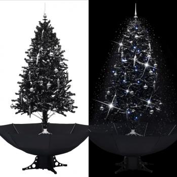 ARDEBO.de - Schneiender Weihnachtsbaum mit Schirmfuß Schwarz 190 cm PVC