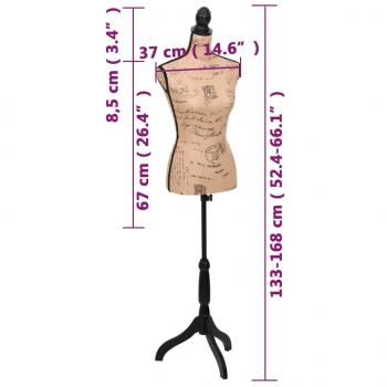 Damenbüste Schneiderpuppe Büste Torso Angezogen Mannequin Jute	