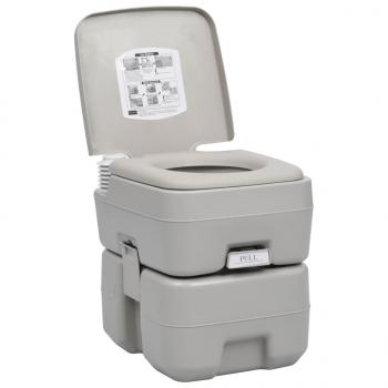 Tragbare Campingtoilette Grau 20 + 10 L