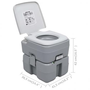 Tragbare Campingtoilette Grau 20+10 L