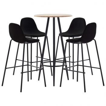 ARDEBO.de - 5-tlg. Bar-Set Stoff Schwarz