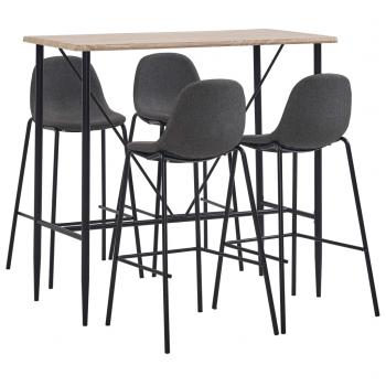 ARDEBO.de - 5-tlg. Bar-Set Stoff Dunkelgrau