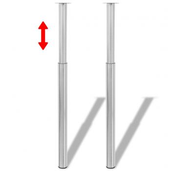 Teleskopische Tischbeine 4 Stk. Gebürstetes Nickel 710-1100 mm