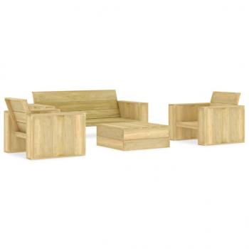 ARDEBO.de - 4-tlg. Garten-Lounge-Set Kiefernholz Imprägniert