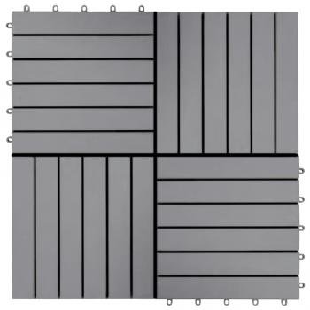 Terrassenfliesen 20 Stk. Grau 30 x 30 cm Massivholz Akazie