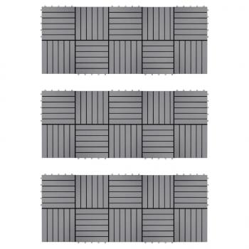 Terrassenfliesen 30 Stk. Grau 30 x 30 cm Massivholz Akazie