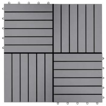 Terrassenfliesen 30 Stk. Grau 30 x 30 cm Massivholz Akazie