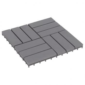 ARDEBO.de - Terrassenfliesen 30 Stk. Grau 30 x 30 cm Massivholz Akazie