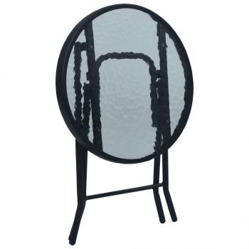 3-tlg. Bistro-Set Grau Stahl