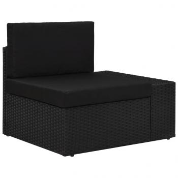 5-tlg. Garten-Lounge-Set Poly Rattan Schwarz