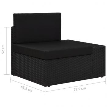 5-tlg. Garten-Lounge-Set Poly Rattan Schwarz