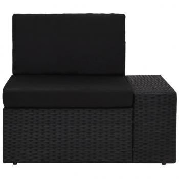 8-tlg. Garten-Lounge-Set Poly Rattan Schwarz