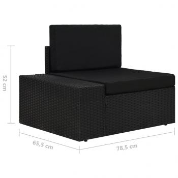 4-tlg. Garten-Lounge-Set Poly Rattan Schwarz