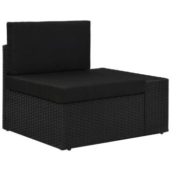 5-tlg. Garten-Lounge-Set Poly Rattan Schwarz