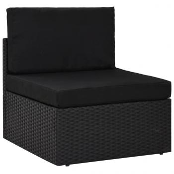 10-tlg. Garten-Lounge-Set Poly Rattan Schwarz