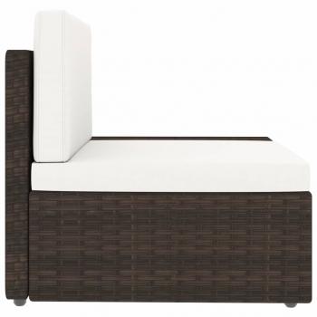 6-tlg. Garten-Lounge-Set Poly Rattan Braun